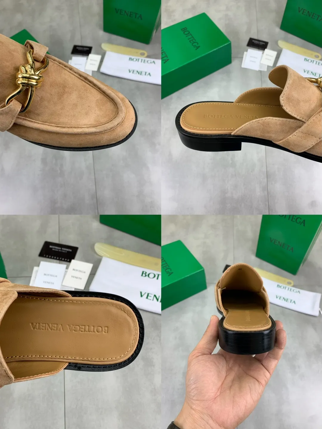 Men's shoes 💰P800 [New model] (genuine leather outsole) water-dyed cow lining 💰High-quality business couple half-slip leather shoes 💎💎💎 BOTTEGA VENETA official website synchronizes the latest top version of BV in the market, accepts material comparison, shoe type comparison, process comparison, practical and textured, versatile and suitable for any occasion, the more you look at it, the more flavorful it becomes. Purely hand-knitted craftsmanship - Upper material, calfskin imported from Italy 🇮🇹 - High-quality water-dyed cowhide lining - Original private model customized leather outsole -Size: Female 35-39 (40 ordered) Male 39-44 (38 45 can be customized) Color: Multiple colors available